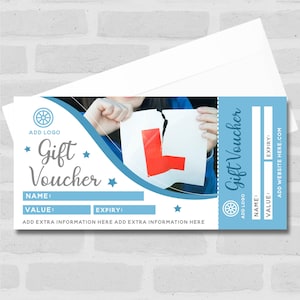 Fahrstunden Fahrlehrer Schule Test Blue Business Geschenkgutschein