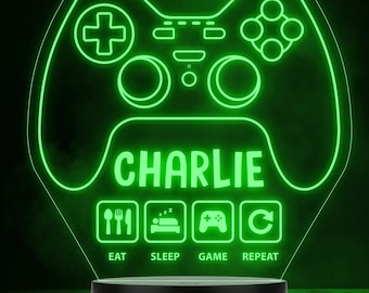 Gaming Controller Personalised Gift Colour Changing LED Lamp Night Light