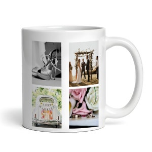 Bloc de texte 4 images N&#39;importe quelle chanson Paroles Musique personnalisée Cadeau Tasse à thé Mug personnalisé - Cadeau personnalisé