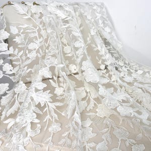 Sequin Beaded Lace Fabric,Flower Lace Fabric,Fashion Bridal Lace Fabric,By The Yard,Prom Dress Fabric,Wedding Lace Fabric,Leaf Lace Fabric