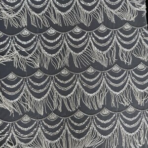 Bridal Beaded Tulle Fabric,Prom Dress Fabric,Sequin Lace Fabric,High Quality Dress Fabric,Heavy Bead Lace Fabric,By The Yard,Wedding Fabric,