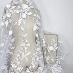 3D-Spitze Tüll-Blumen-Gewebe, Blatt-Spitze-Gewebe, hochwertiges Blumenspitze-Gewebe, Couture-Spitze-Gewebe, Stickerei-Gewebe, Massenware, Gewebe,