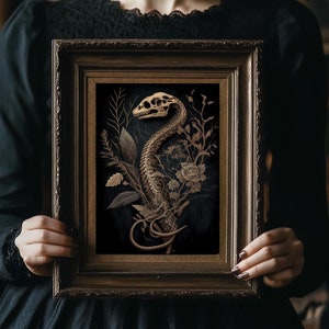 Schlangenschädel Print | Darkcore Cottage Gothic Wandkunst (Digitaler Download)
