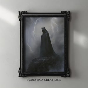 The Stormcaller | Gothic Wall Art, Halloween Prints, Dark Fantasy Art, Goth Home Decor, Dark Academia, Spooky Horror Art, Macabre Wall Art