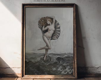 Venus | Dark Academia Prints, Moody Antique Art, Ocean & Coastal Decor, Mythology Print, Dark Coquette, Vintage Oil Painting Aesthetic