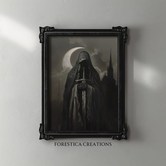 The Cloaked | Gothic Art Print, Halloween Wall Art, Dark Moody Art