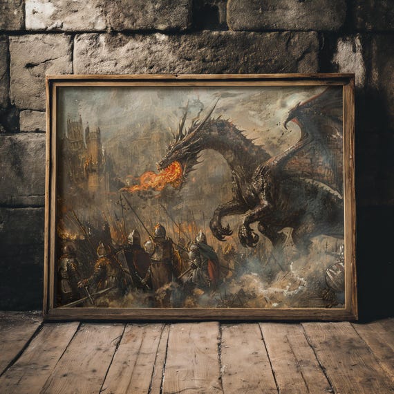 戦うドラゴン | 中世の戦闘画、ファンタジーダンジョンズ＆ドラゴンズ