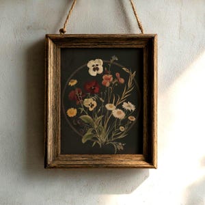 Dark Botanical Flowers | Dark Academia Decor, Vintage Floral Aesthetic, Dark Cottagecore Print, Moody Spring Wall Art, Goth Victorian Art