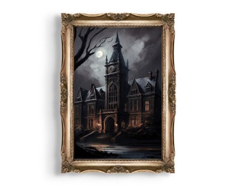 Impression Manoir gothique | Dark Academia, décoration d'intérieur macabre (téléchargement numérique)