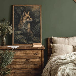 Fox Print: Vintage Cottagecore Animal Wall Art (Digital Download)