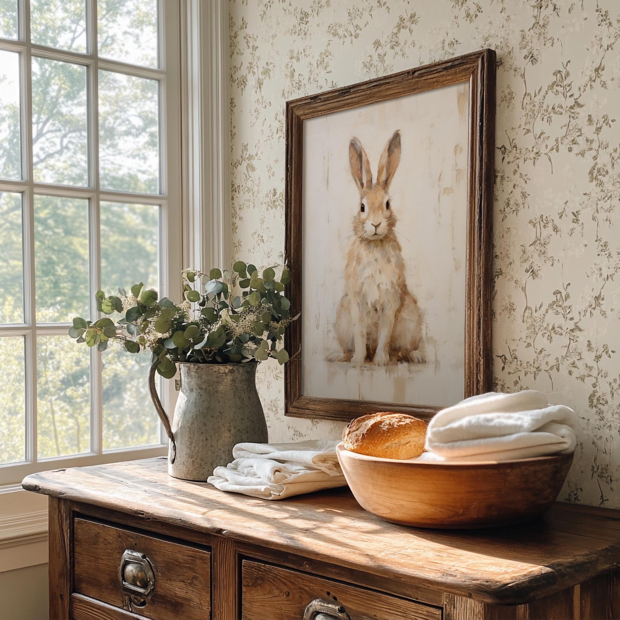 Easter Bunny | Cottagecore Room Decor, Vintage Easter Prints, Rustic ...