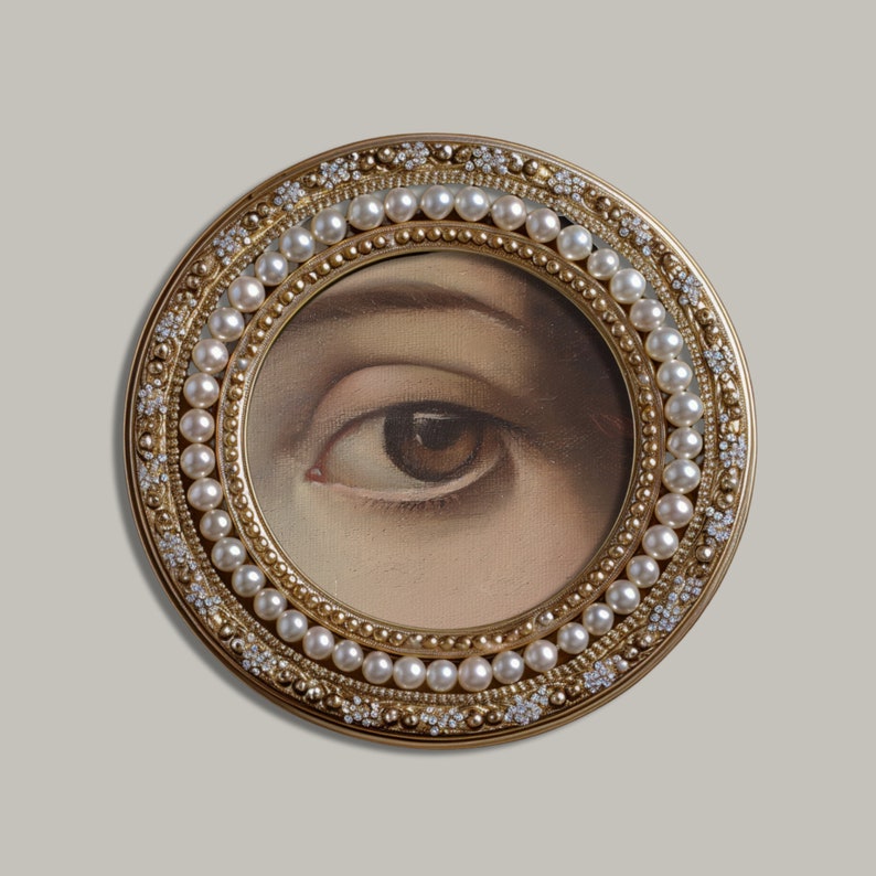 Collection of moody Victorian art prints showcasing detailed eyes, perfect for antique and gothic decor enthusiasts.