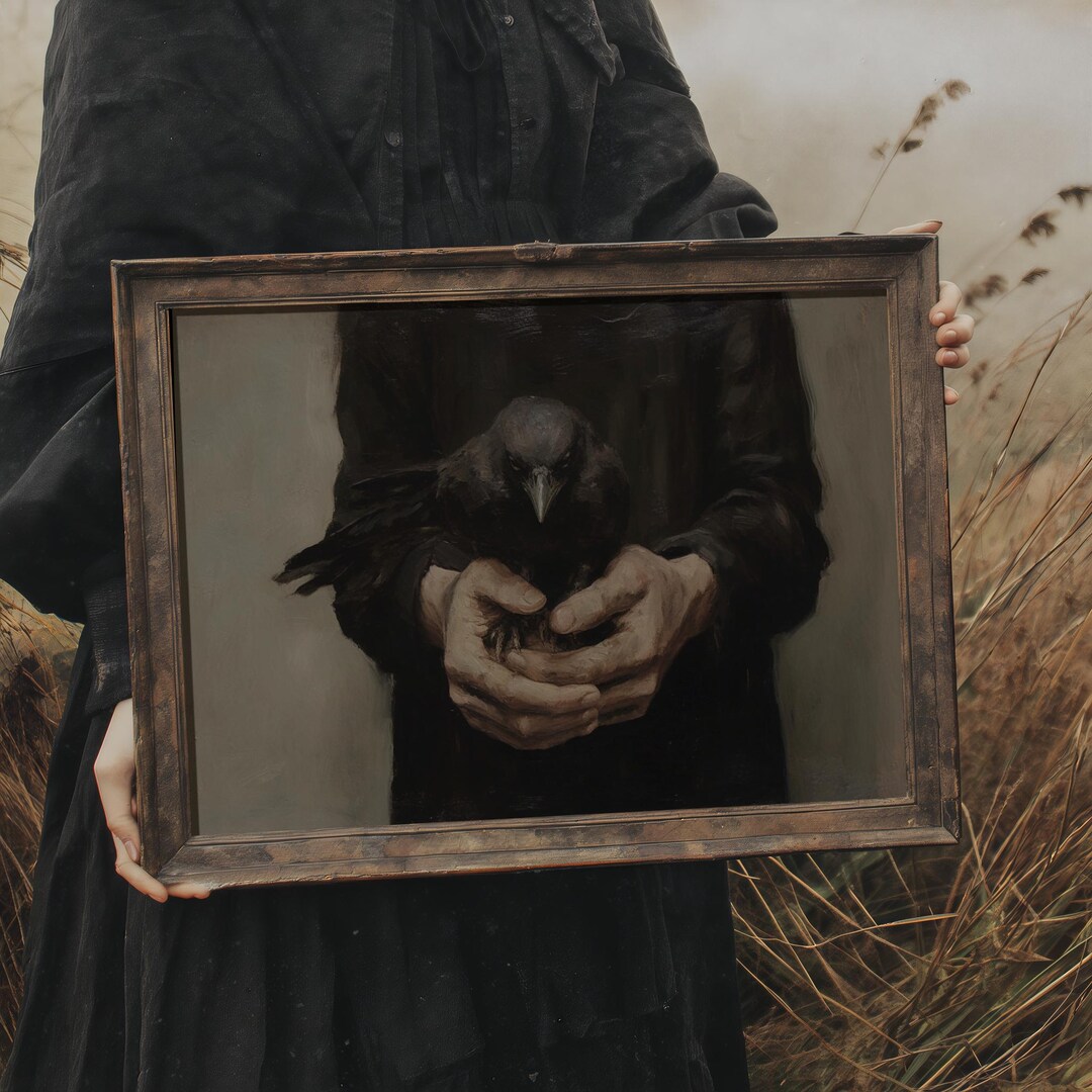 Raven | Dark Academia Decor, Moody Wall Art, Vintage Goth Aesthetic ...