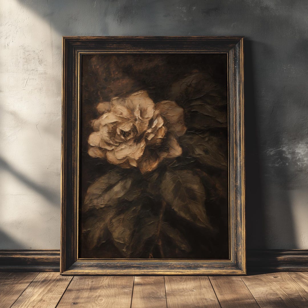 Moody Rose | Dark Academia Floral Printable, Vintage Botanical Prints ...