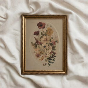 Botanical Flowers | Cottagecore Print, Dark Academia Decor, Vintage Floral Aesthetic, Spring Wall Art, Rustic Home Decor, Moody Illustration