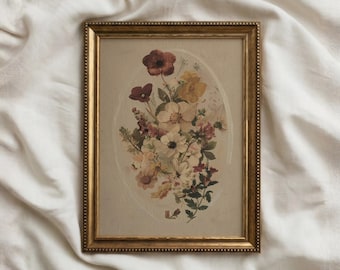 Botanical Flowers | Cottagecore Print, Dark Academia Decor, Vintage Floral Aesthetic, Spring Wall Art, Rustic Home Decor, Moody Illustration