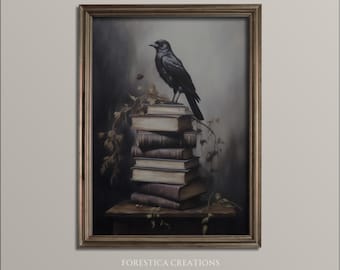 Still Life | Dark Academia Prints, Oil Painting Printable, Dark Cottagecore Aesthetic, Moody Decor, Witchy Room Decor, Goth Wall Art