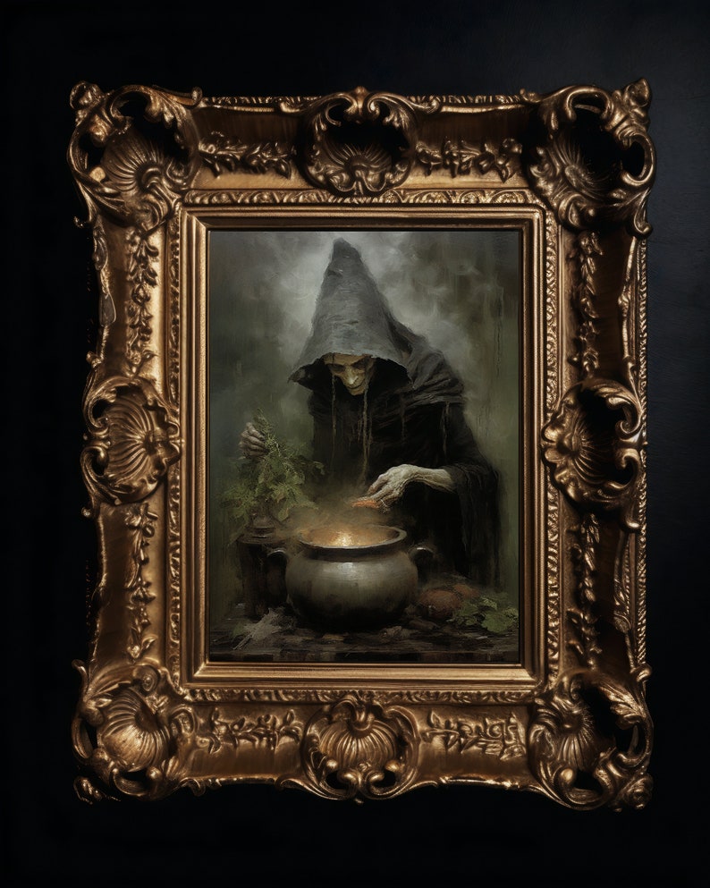 Embrace the magical allure of wiccan wall art with these moody prints, perfect for dark academia decor.
