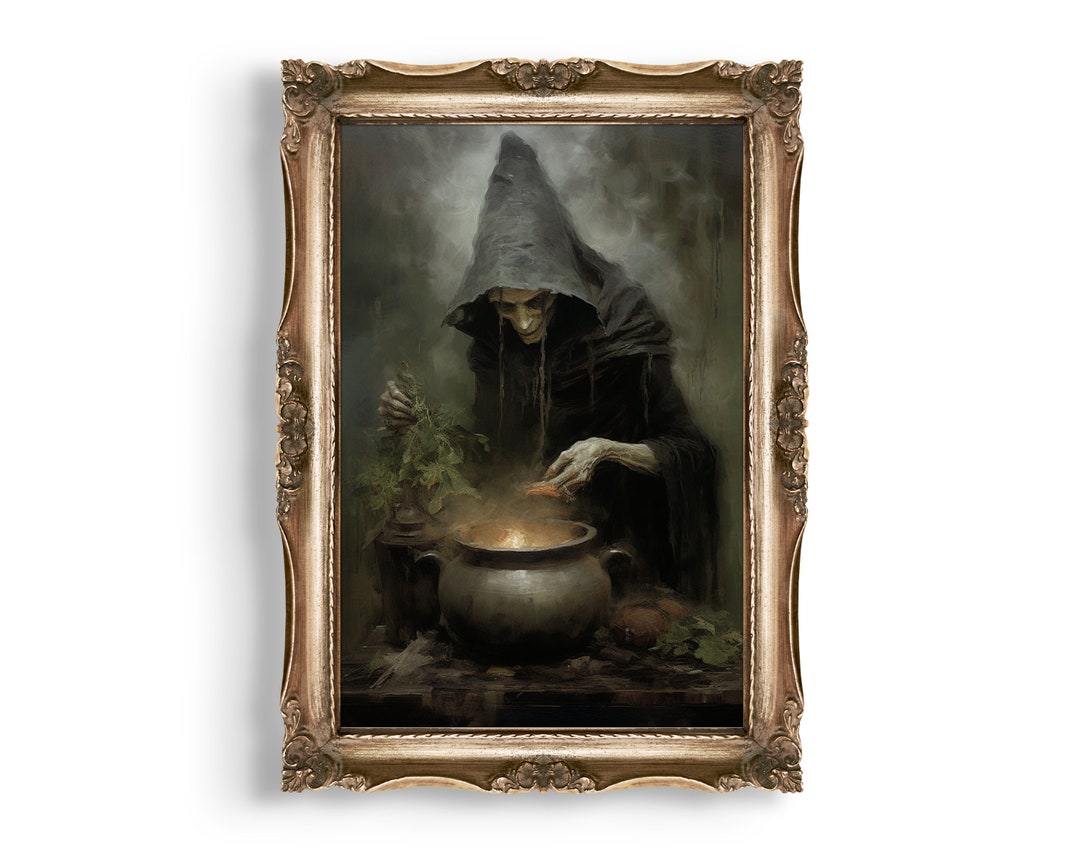 Green Witch | Dark Cottagecore Prints, Witchy Room Decor, Moody Wall ...