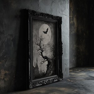 Ideal for witch wall decor, this unique piece captures the essence of spooky horror art.