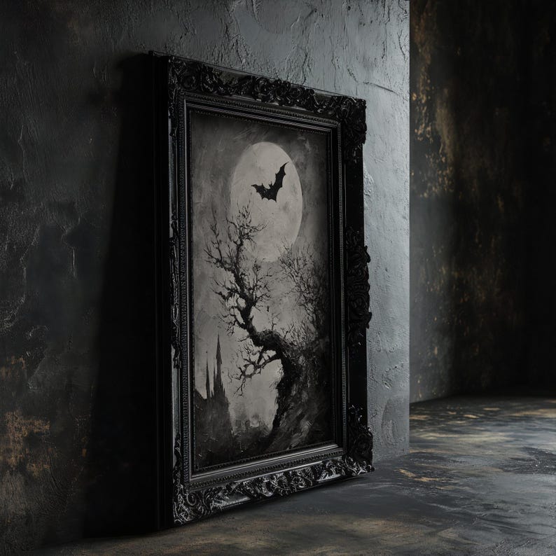 Ideal for witch wall decor, this unique piece captures the essence of spooky horror art.