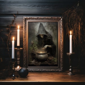 Green Witch Dark Cottagecore Prints, Witchy Room Decor, Moody Wall Art ...