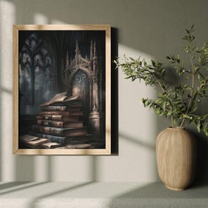 Gotiskt biblioteksbokstacktryck | Dark Academia rumsdekor (digital nedladdning) bild 4