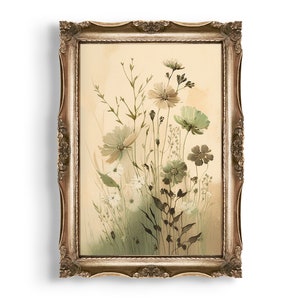 Meadow Flowers | Cottagecore Prints, Botanical Decor, Floral Wall Art, Vintage Boho Room Aesthetic, Digital Antique Oil Painting Printable