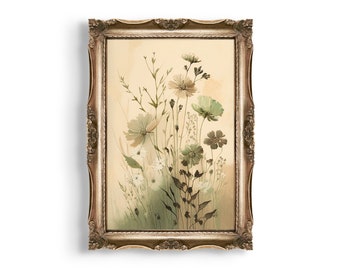 Meadow Flowers | Cottagecore Prints, Botanical Decor, Floral Wall Art, Vintage Boho Room Aesthetic, Digital Antique Oil Painting Printable