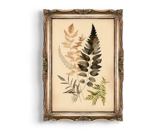Leaves | Boho Cottagecore Prints, Botanical Room Decor, Moody Earth Tone Wall Art, Nature Aesthetic Nursery Prints, Floral Boho Wall Decor