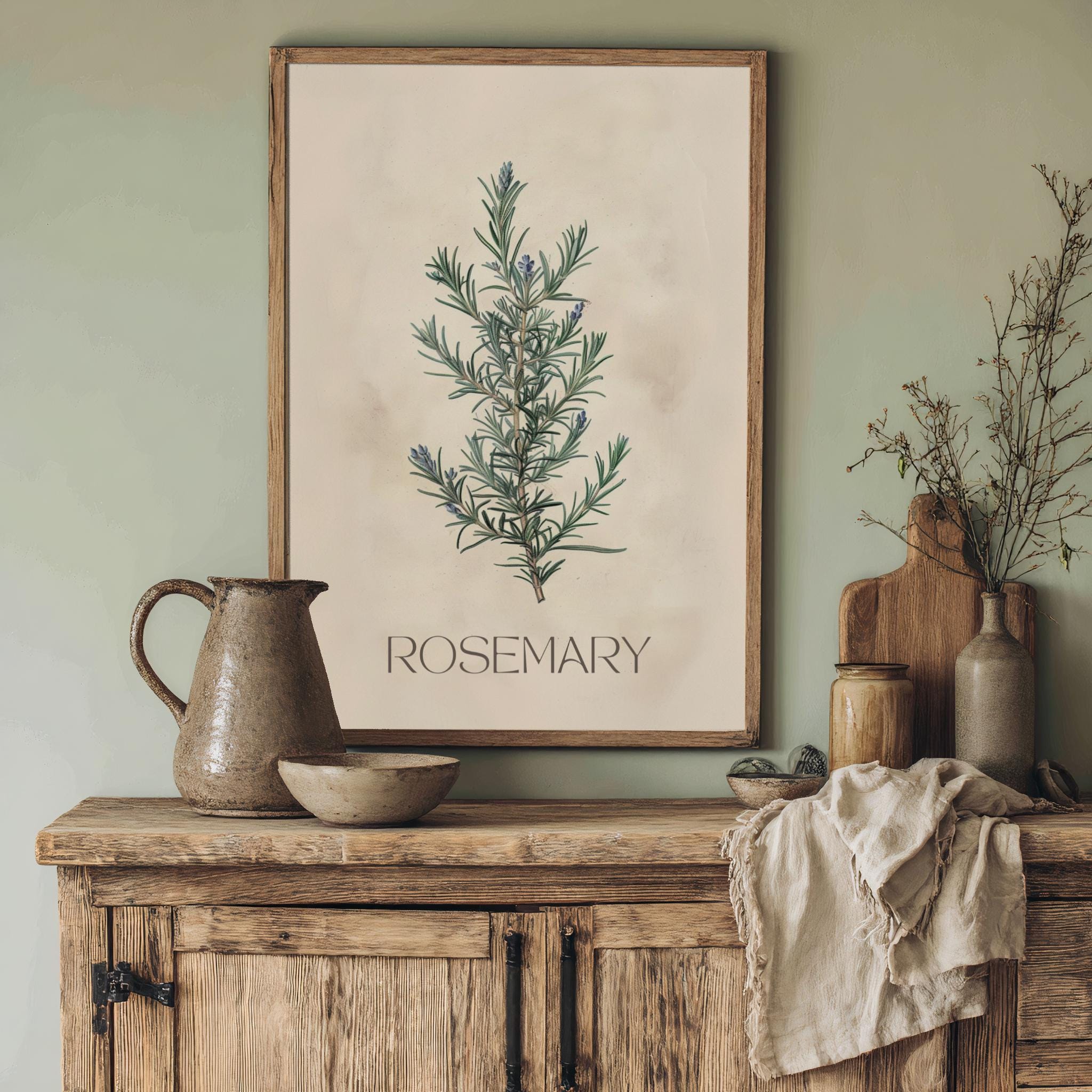 Set of 8 Herb Prints | Kitchen Gallery Wall Set, Vintage Botanical ...