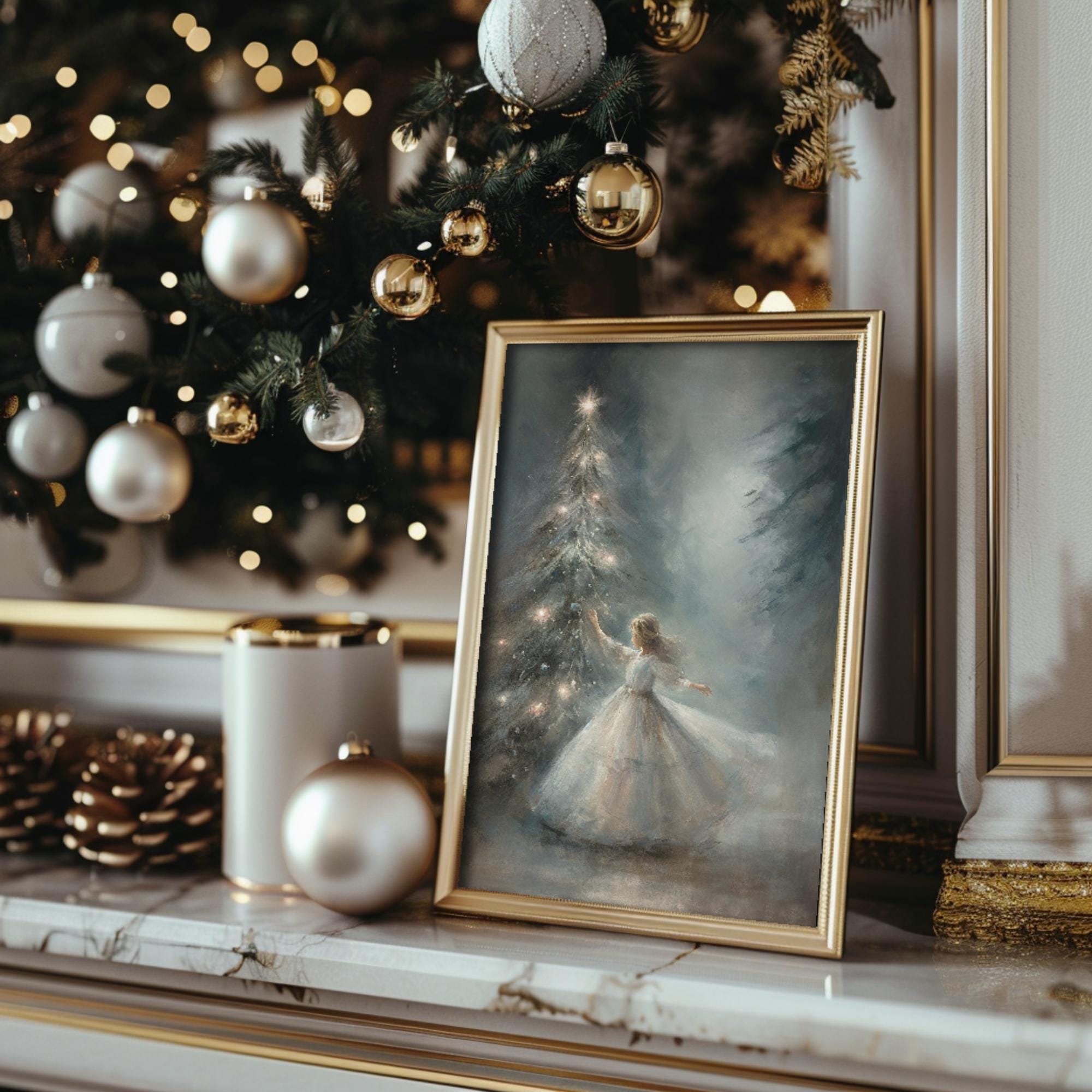 Christmas Dance | Snowy Aesthetic, Christmas Prints, Yule Wall Art
