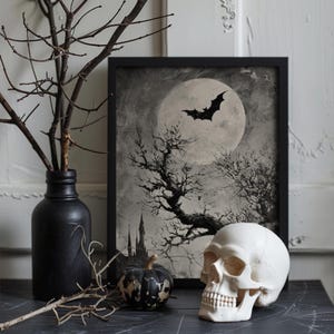 Dark academia and goth cottagecore enthusiasts will love this spooky, macabre wall art.