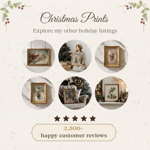 Vintage Christmas Town Oil Painting Print | Snowy Winter Village (Digital Download) image 14