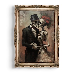 Marriage of Dead | Goth Home Decor, Dark Academia Prints, Gothic Wall Art, Vintage Aesthetic, Gothic Decor, Moody Goth Art, Maximalist Art