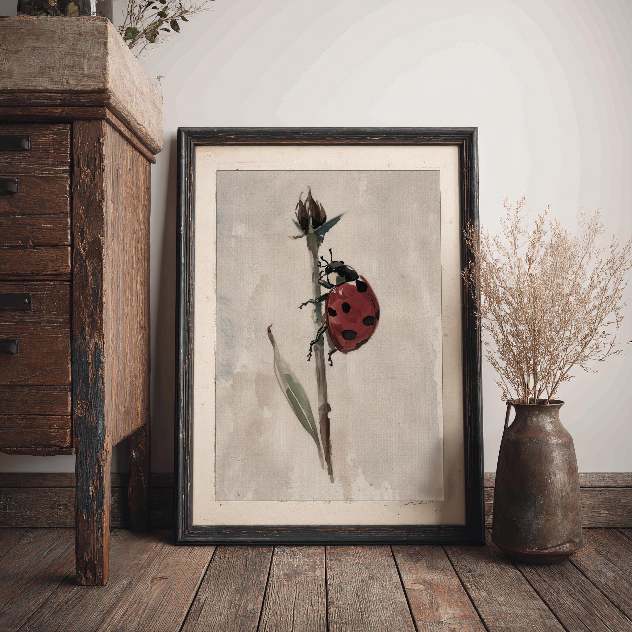 Ladybug Print | Insect Painting, Cottagecore Decor (digital Download ...