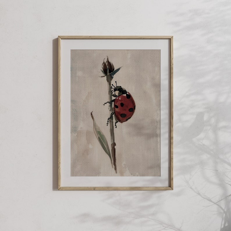 Ladybug Print | Insect Painting, Cottagecore Decor (digital Download ...