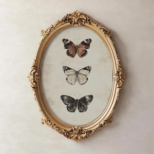 Vlinderkaart | Cottagecore kunst aan de muur, humeurige botanische afdrukbare, minimalistisch decor, natuurkunst aan de muur, vintage rustieke esthetische poster