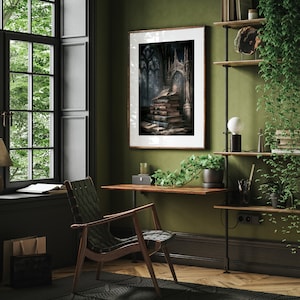 Gotiskt biblioteksbokstacktryck | Dark Academia rumsdekor (digital nedladdning) bild 5