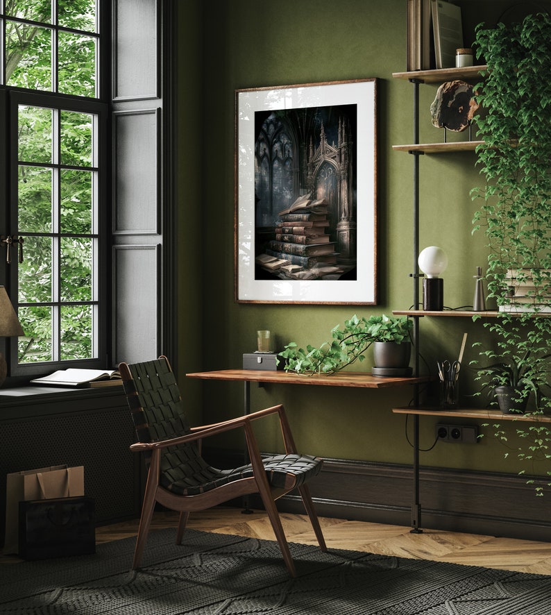 Gotiskt biblioteksbokstacktryck | Dark Academia rumsdekor (digital nedladdning) bild 5