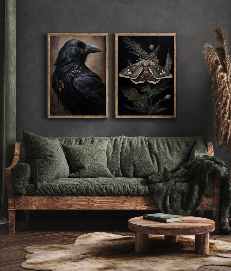 Set of 3 Dark Cottagecore Prints Vintage Gallery Wall Set - Etsy