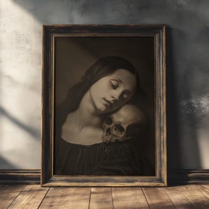 The Longing | Dark Academia Prints, Moody Wall Art, Dark Vintage Goth Art, Gothic Home Decor, Oil Painting Aesthetic, Dark Victorian Art