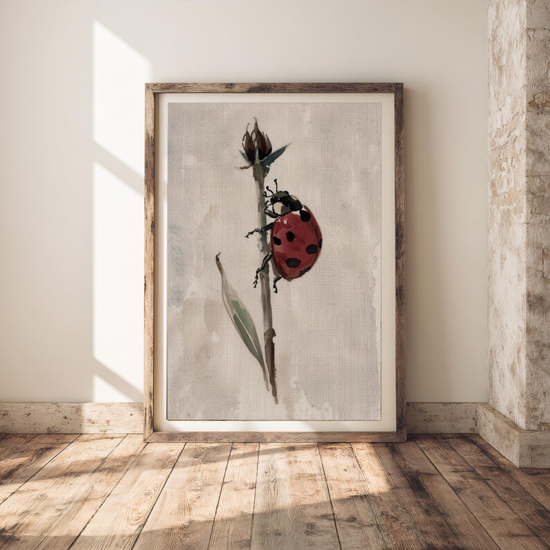 Ladybug Print | Insect Painting, Cottagecore Decor (digital Download ...