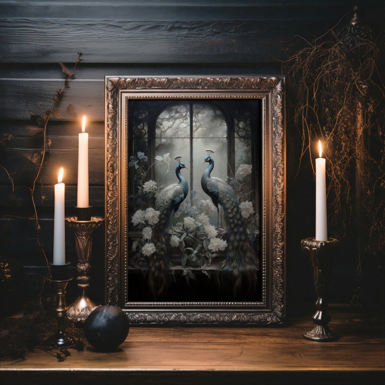 Intricate Details: Explore the rich tapestry of dark cottagecore art, where every stroke tells a story of Victorian splendor and dark floral painting.