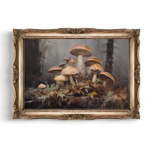 Cottagecore Charm: Create a cozy haven with dark academia decor. Gallery wall set captures fall's essence with mushroom prints and more.