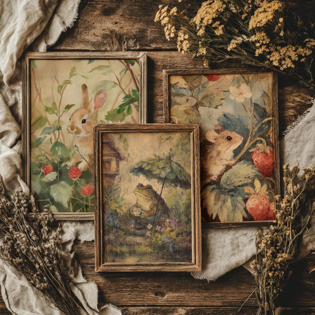 Set of 3 Wild Garden Tales Prints Woodland Nursery Wall Art