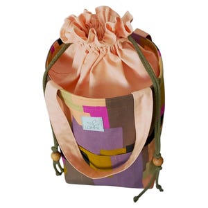Knitting Projects Bag Crochet Project Bag Bag for knitting Travel knitting Bag Busket bag Crochet tote bag.