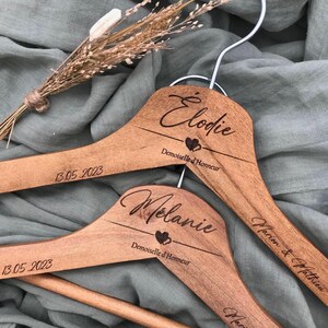 Personalized wooden wedding hangers