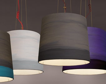 Canvas Painted Unique Emotional Handmade Pendant Lamp | Contemporary Cozy Lighting for Bedroom & Lobby | Sustainable Design | The Sisters M