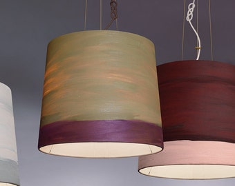 Canvas Painted Unique Emotional Handmade Pendant Lamp | Contemporary Cozy Lighting for Bedroom & Lobby | Sustainable Design | The Sisters M